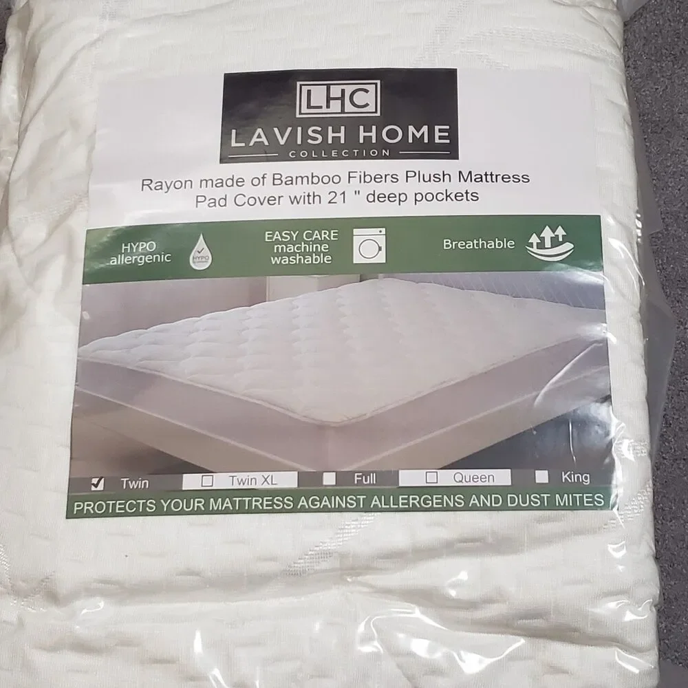 Lavish Home Mattress Pad Cover 21